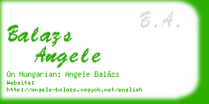 balazs angele business card